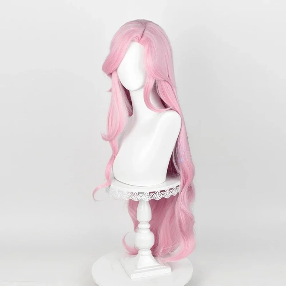 Imagen 4: Peluca Larga Rosa Ondulada Resistente al Calor, Cabello Sintético para Disfraces de Halloween, 100cm, Peluca de Cosplay de Fluttershy de Anime