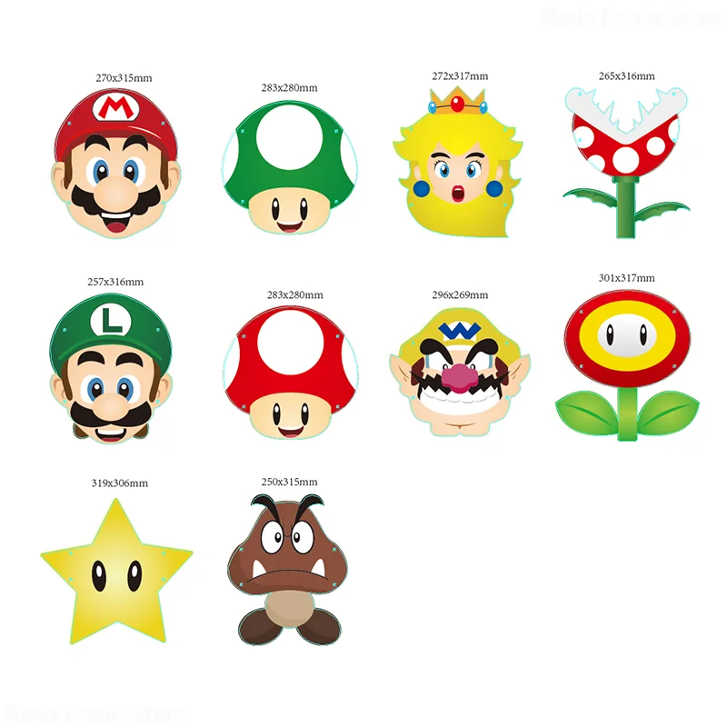 10pcs Super Mario Bros Theme Party DIY Door Hanging Anime Children Birthday Christmas Party Decorations Supplies Accessories