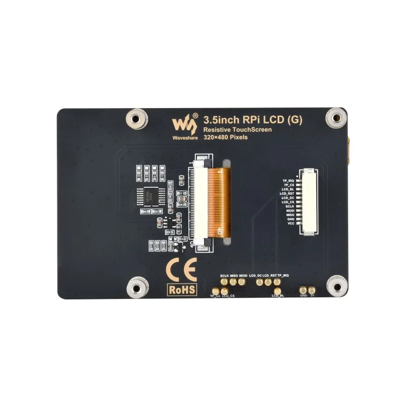 Waveshare  3.5inch RPi LCD (G),Resistive Touch Display (G) for Raspberry Pi,IPS Panel,320×480 Resolution,Immersion Gold Process