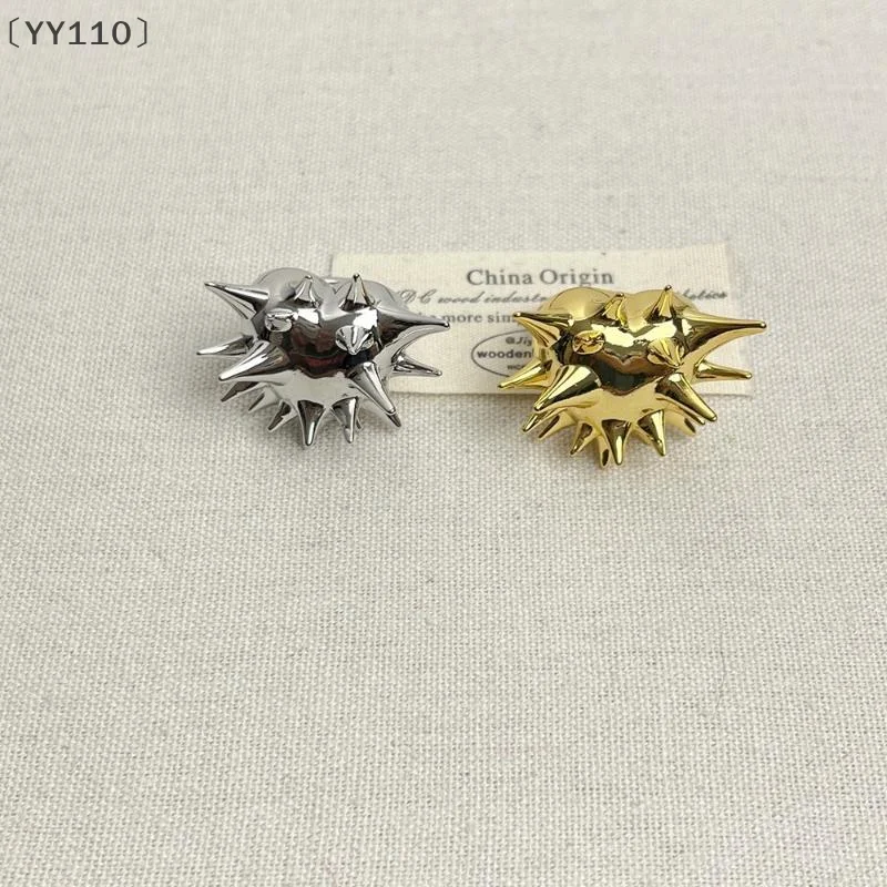 [[YY110] خواتم قنفذ البحر المعدنية الهندسية للنساء والرجال على الطراز الأوروبي الأمريكي مجوهرات عصرية على طراز الهيب هوب الشرير