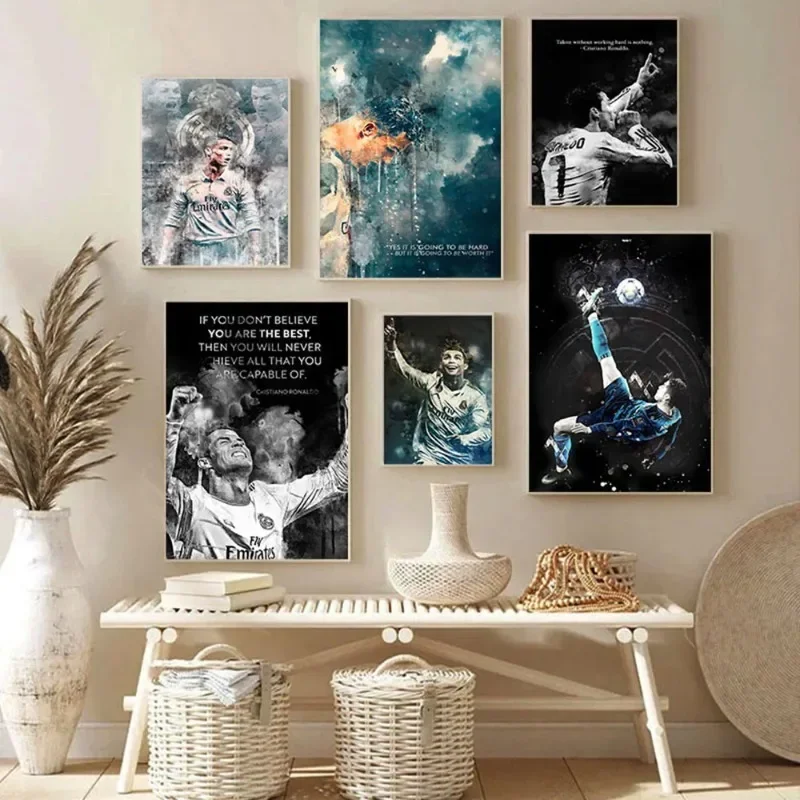 Footbll Star C-Cristiano R-Ronaldo CR7 Poster Canvas Print Home Room Decor Livingroom Bedroom Aesthetic Art Wall Painting