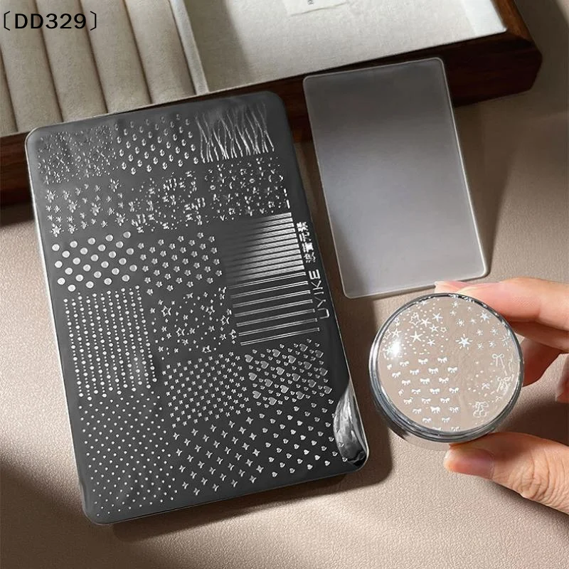 Nail Stamping Plates Striped Star Dot Pattern French Stainless Steel Stencil Nail Art Transfer Template Manicure Tool〔DD329〕