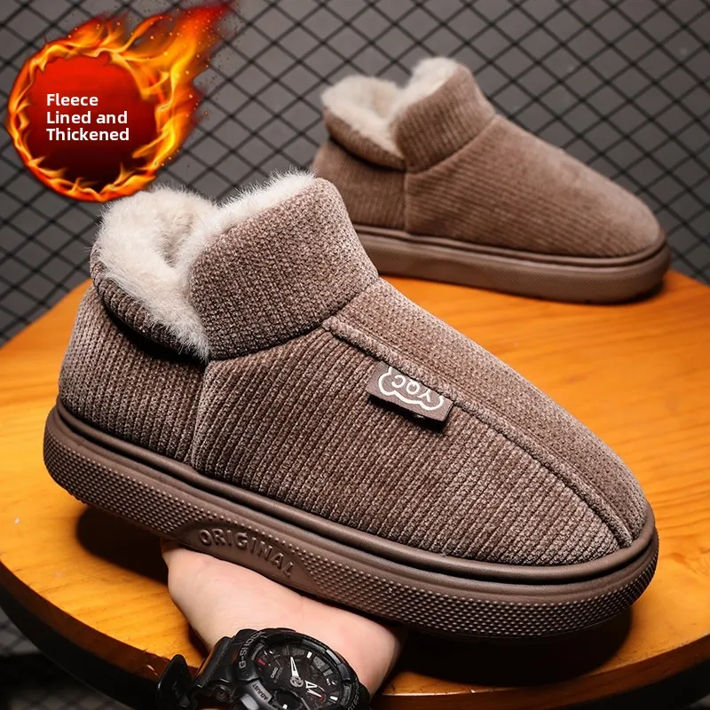 大きいサイズ-メンズ-スノーブーツ-冬-ファッション-アウトドアウェア-滑り止め-暖かい-フリース-カジュアル-ミッドカーフ-コットンシューズ