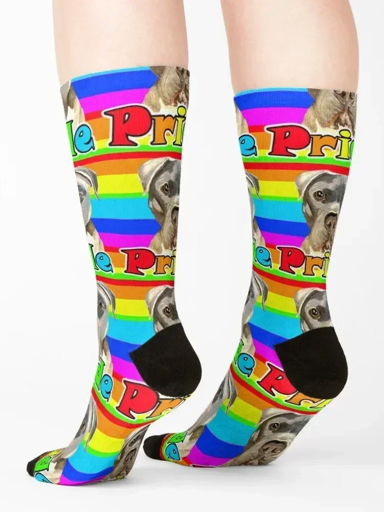 Rainbow Pride Pup Socks floral gift Wholesale football Man Socks Women's