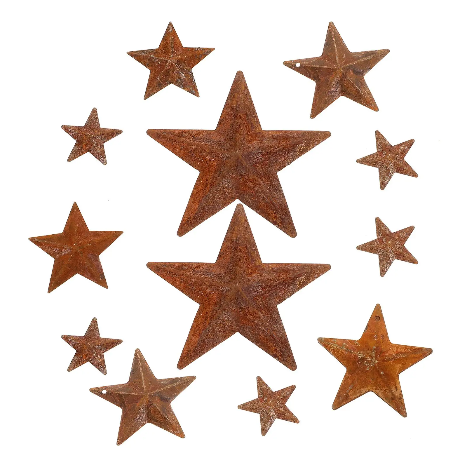 30 قطعة زخرفة الخماسي نجمة صدئة الحلي قلادة اكسسوارات ديكور الحديد نجوم معدنية #5