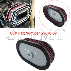 fit For Harley Touring CVO 29670-09 HD-0910 2009-2017 Motorcycle High Flow Air Filter Intake Cleaner Element