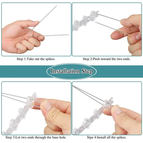 Набор из 12 шипов для отпугивания птиц из нержавеющей стали, отпугивающий птиц, голубей, белок, кошек, для садового забора и крыши отпугиватель животных отзывы - №3