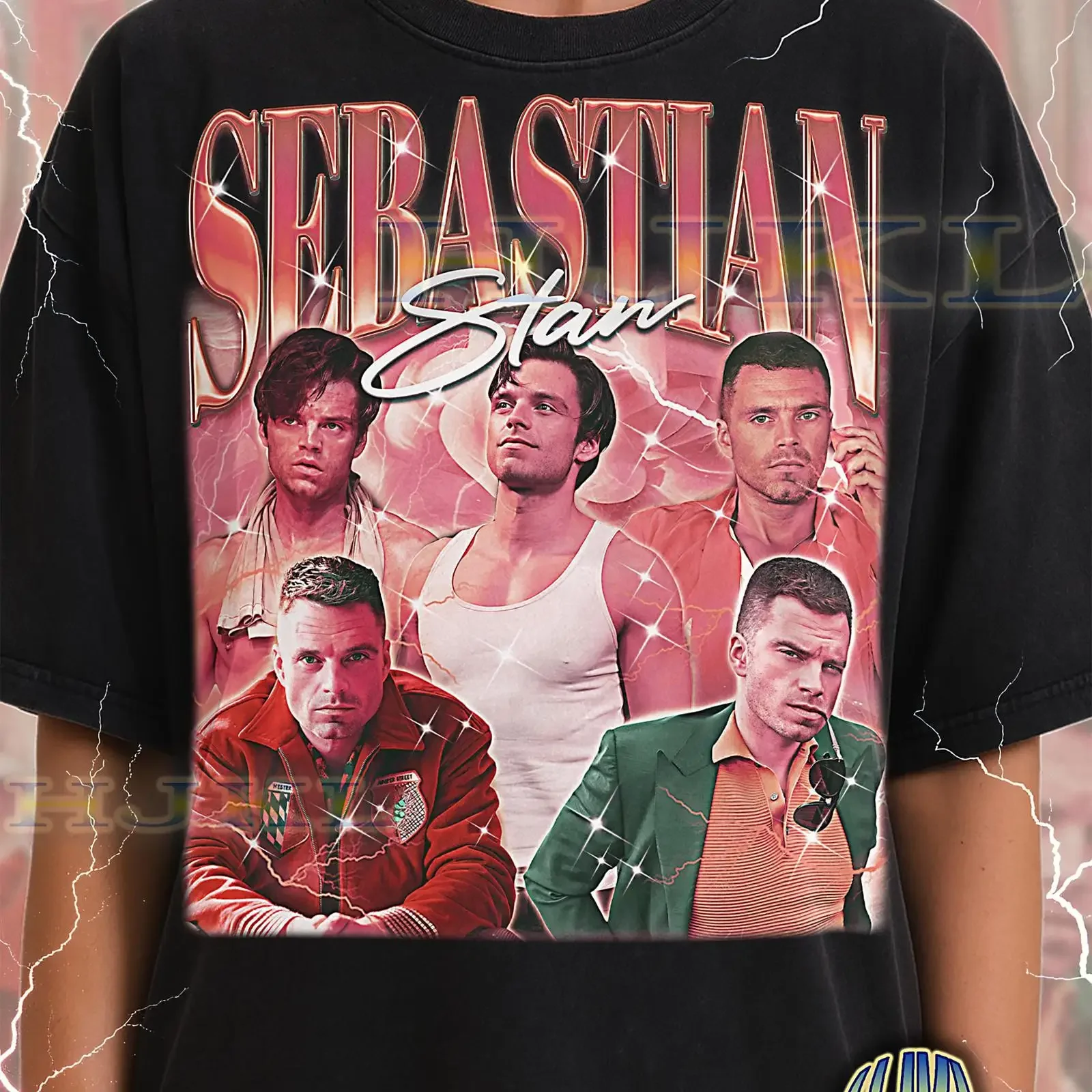 Vintage 90s Sebastian Stan Bootleg T Shirt Retro Celebrity Actor Throwback  vintage Washed Stretched fashion Comfortable Casual