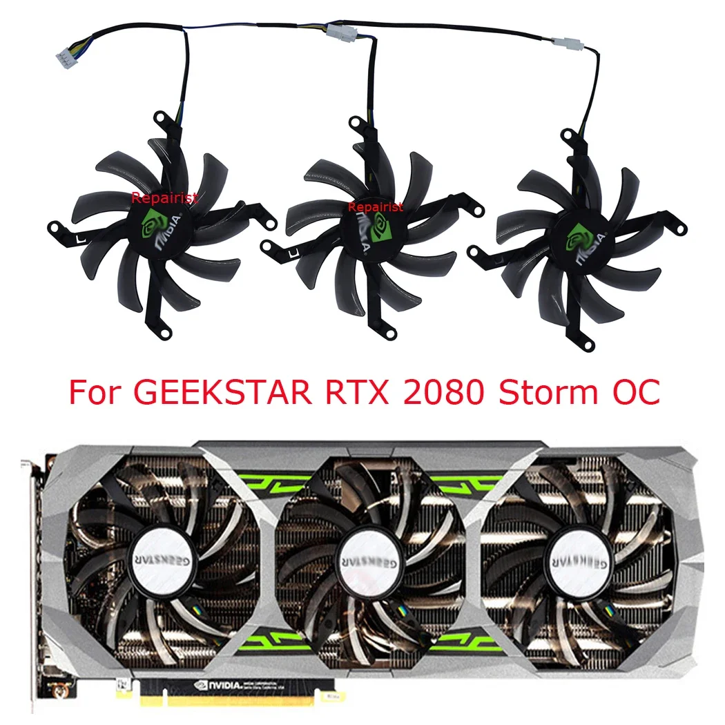 3 Teile/satz, Grafikkartenlüfter, T 129215 SU, GPU-Kühler, für Leadtek WinFast GTX 1080HURRICANE, für GEEKSTAR RTX 2080 Storm OC