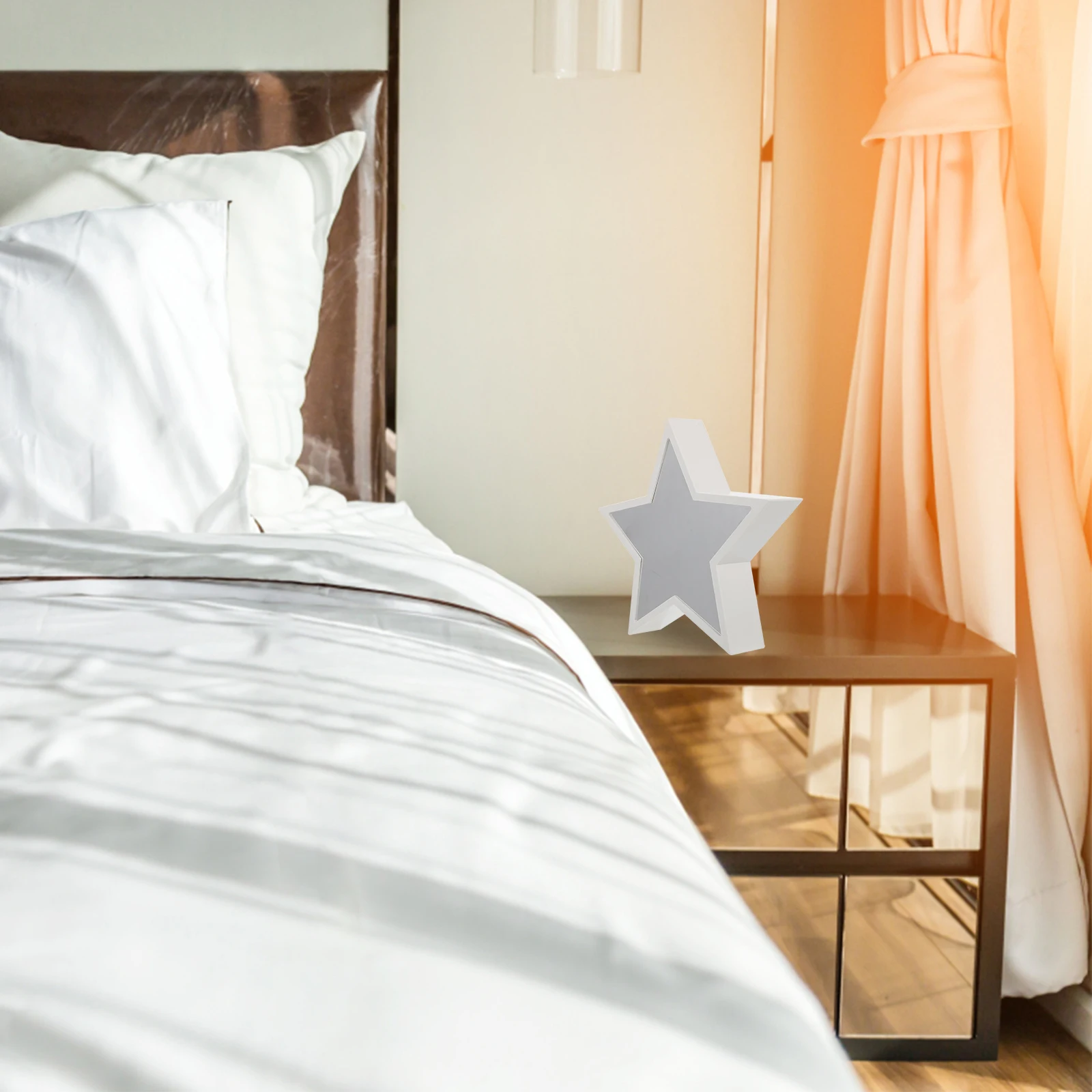 Plastic Star Shaped Night Mirror Lamp for Bedroom Kids Table Decor LED Christmas Gift Small Night Lamp