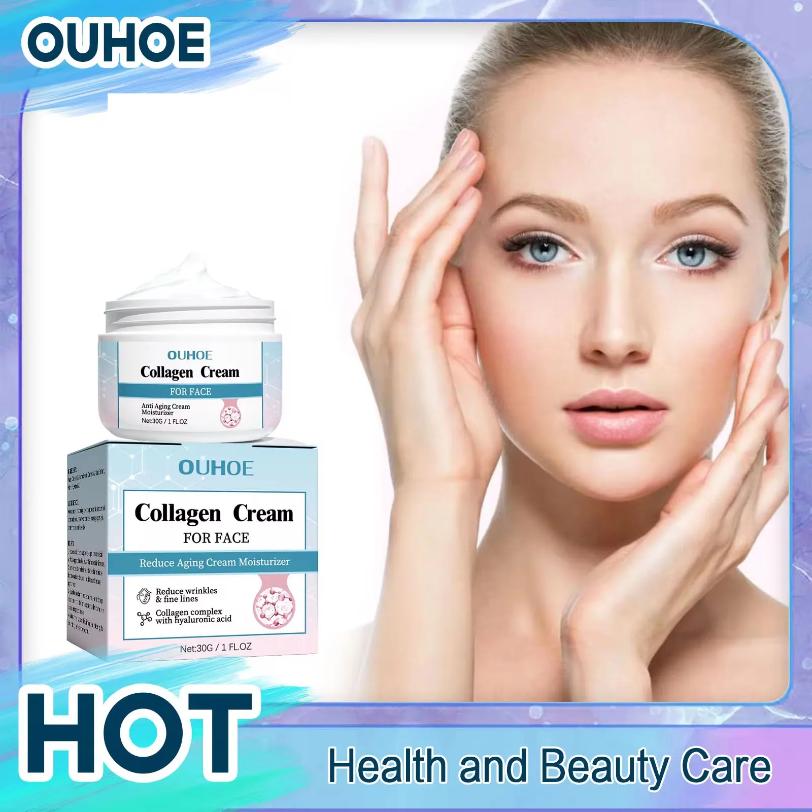 Collagen Anti Aging Cream Lighten Forehead Fine Lines Firming Lifting Smooth Remove Wrinkle Repair Nourishing Brightening Cream