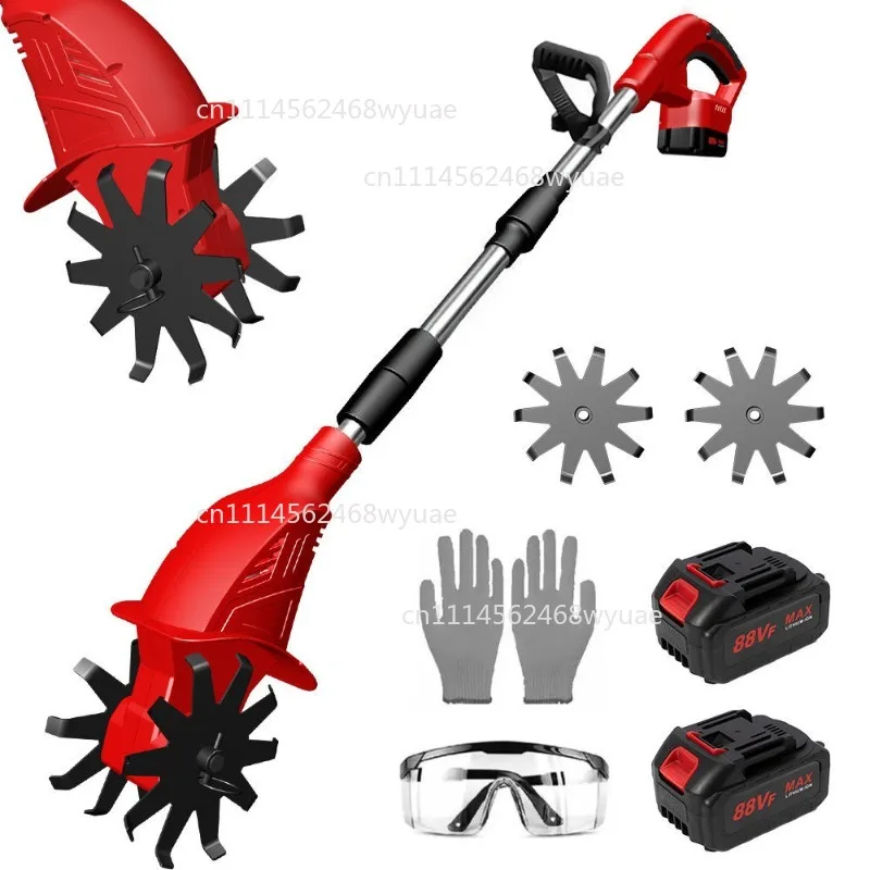 4000W Electric Tiller Cultivator Portable Grass Trimmer Cordless Garden Soil