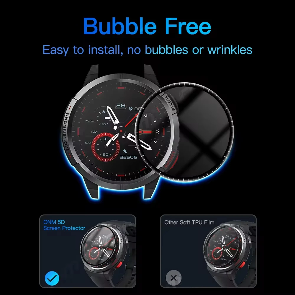 Screen Protector For Mibro Watch GS Full Coverage Films 3D Curved Soft Edge Clear Cover Protective Film Accessories For Mibro GS