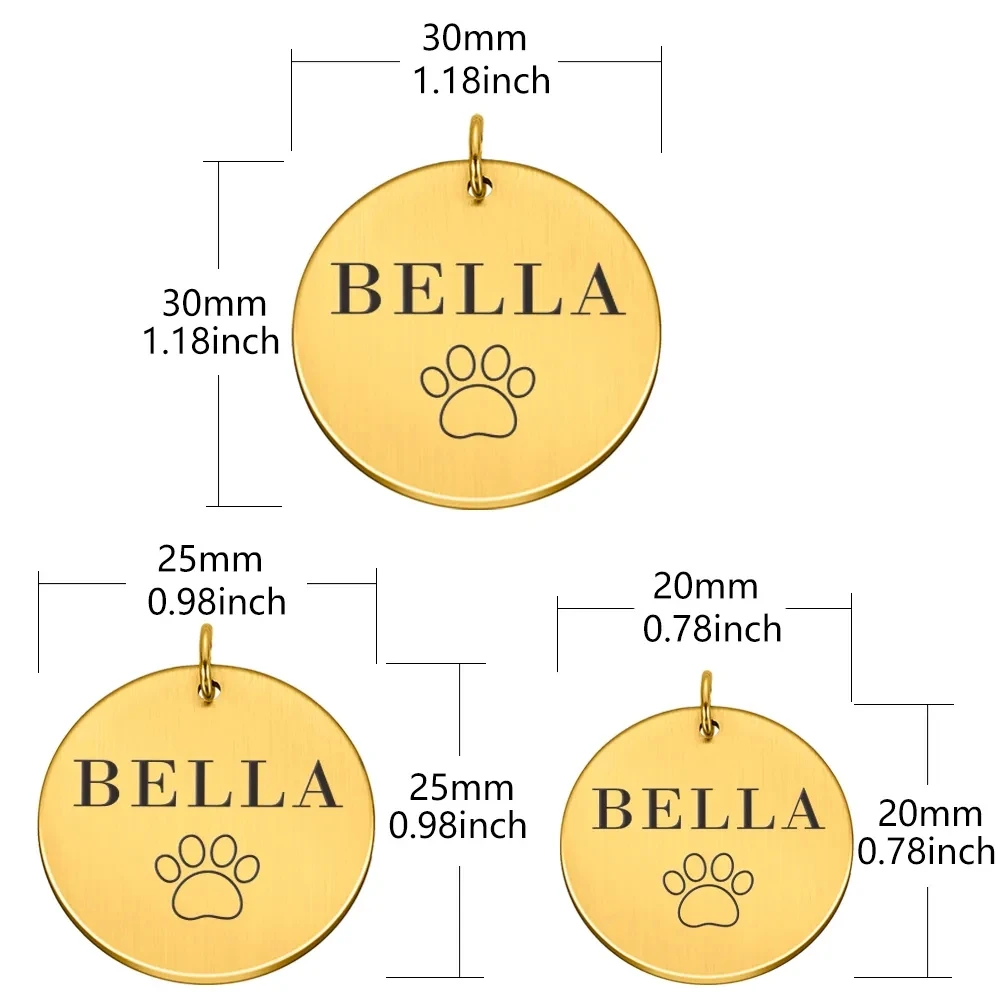 Etichetta identificativa Nome personalizzato Registrazione incisa anti-smarrimento Indirizzo tel Cucciolo di gatto Stampa zampa personalizzata