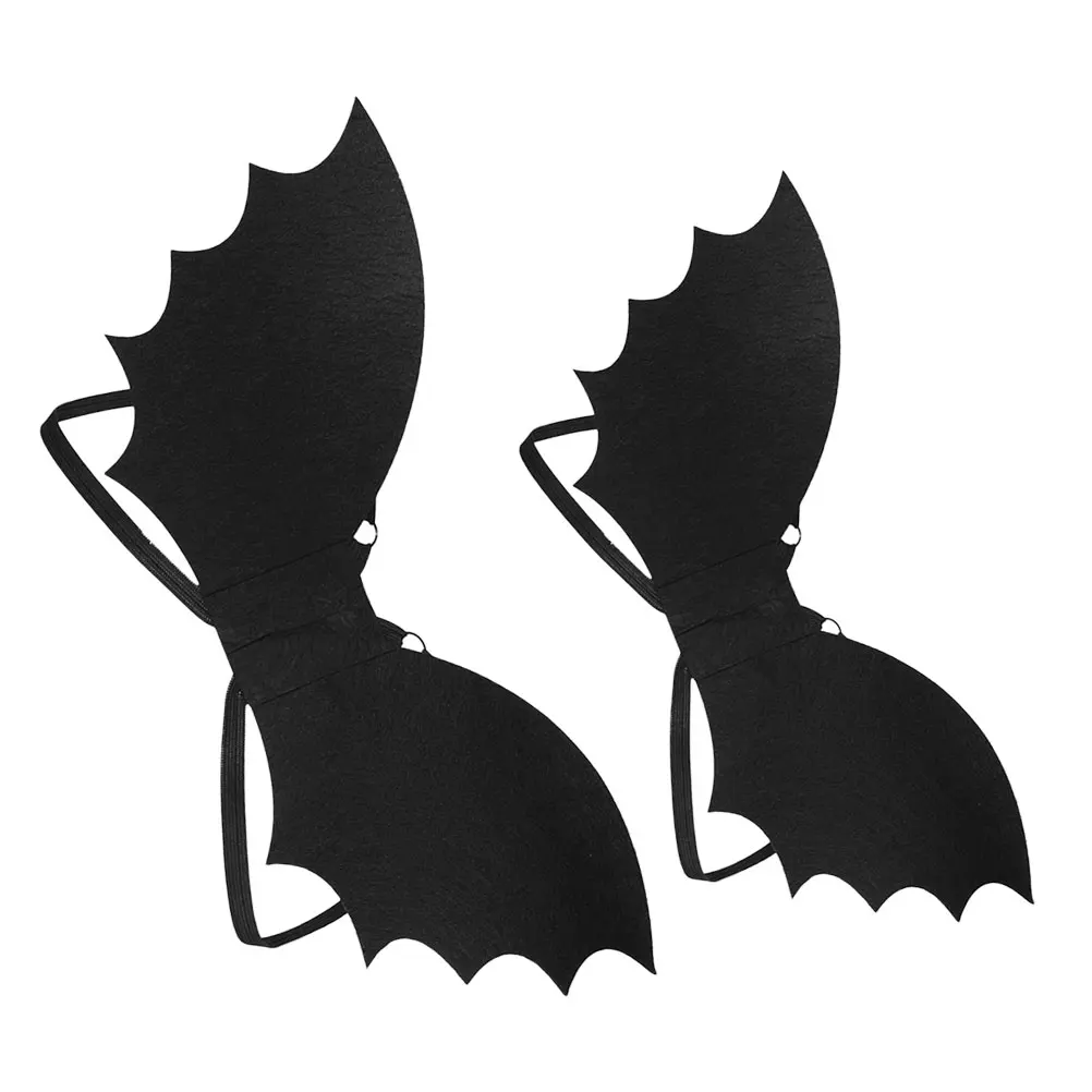 

2 Pcs Bat Wings Costume for Dress-up Pets Kids Party Props Dog Black Halloween Child