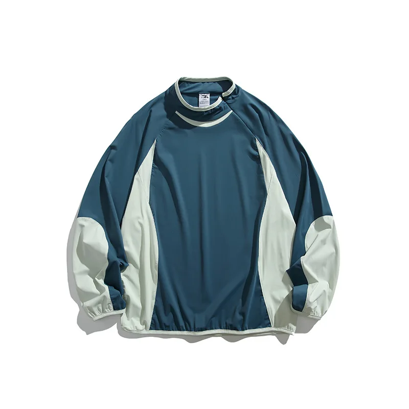 Spring New Arrival Techwear Color-Blocking Stand Collar Sweatshirt - American Designer Outdoor Sports Casual Loose Fit Top