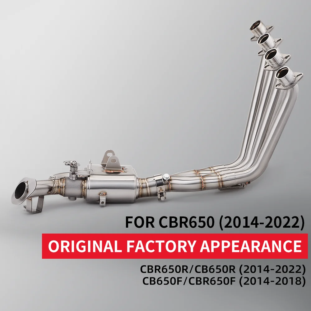

Fit for the CBR650F CBR650 CB650F Front Pipe Escape Full System Modify valves to control sound fits original muffler