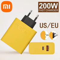 Xiaomi 200W Quick Charger USB Type-C Fast Charge Phone Charger Adapter USB PD EU Plug For iphone16 15 Huawei Samsung Xiaomi
