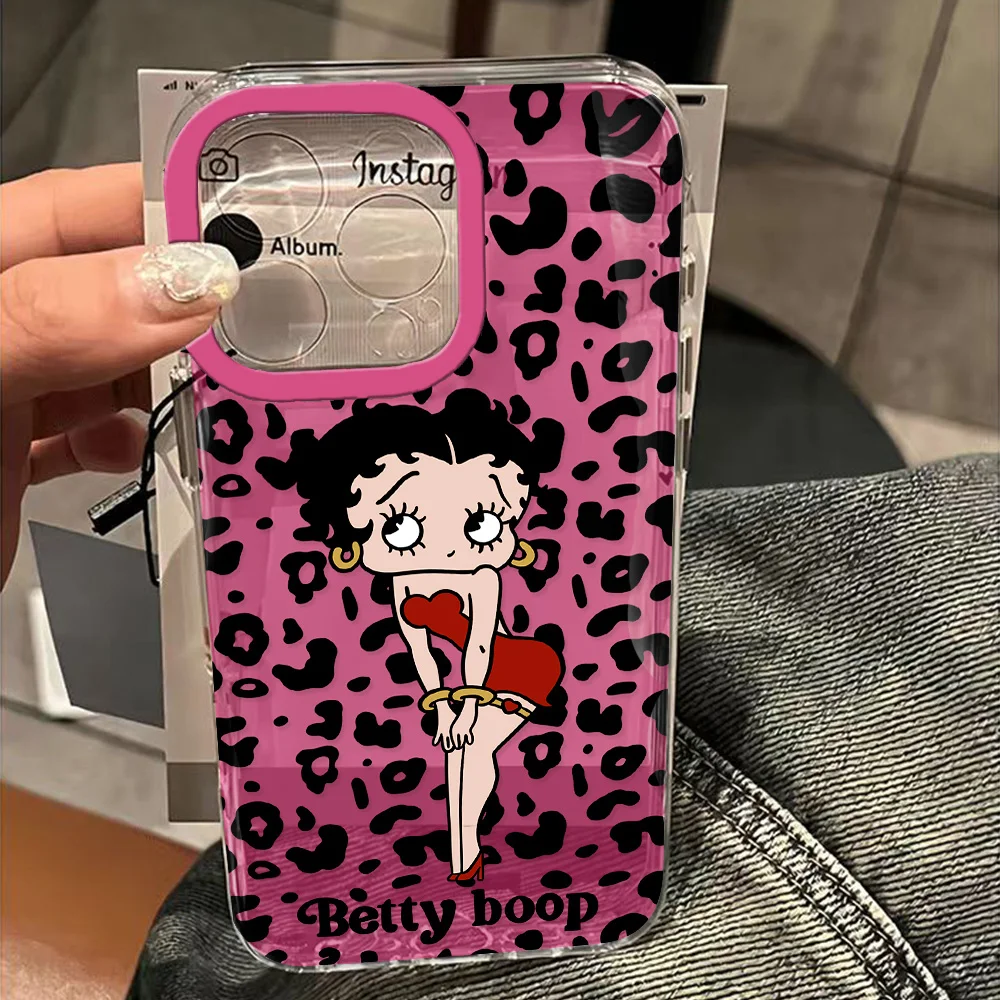 Cute Leopard Sexy Betty Clear Space Phone Case For Xiaomi Redmi NOTE 8 9 9A 9s 10 11 12 12C 13 13C K30 K50 10C Pro Plus 4G 5G