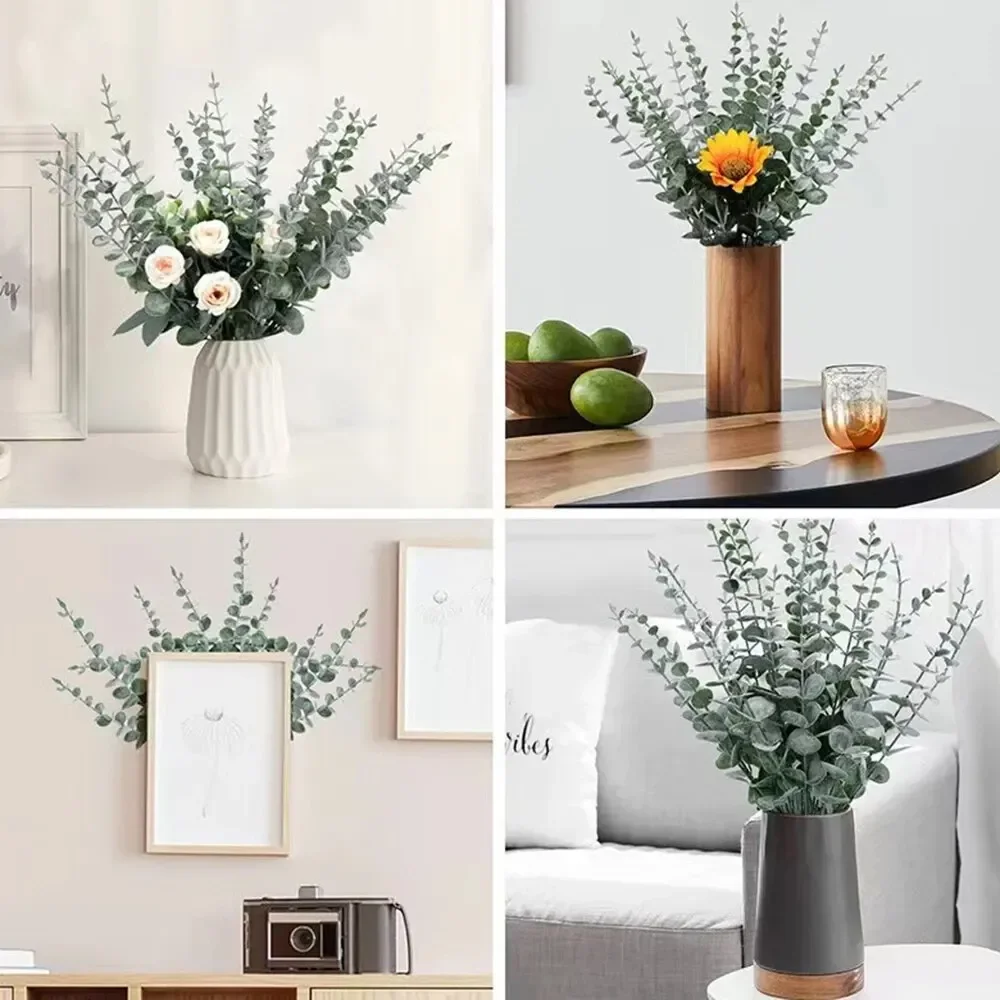 24PCS Simulation Of Eucalyptus Leaf Flower Decoration Of Eucalyptus Money Leaf Wedding Home Decoration