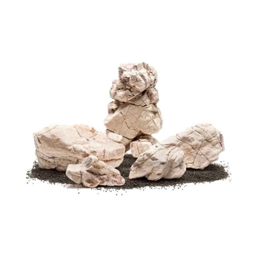 

Natural Aquarium Stones - Off-White Textured with Grooves Decorative Aquascaping Rocks for Betta Fish Tank Goldfish Cichlids He