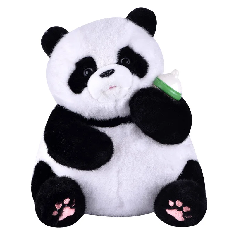 Simulation Plush Toys Lifelike Panda Hug Talking Interactive Toy Cute Electric Doll Breathing Stuffed Animals Imitate Fluffy Toy