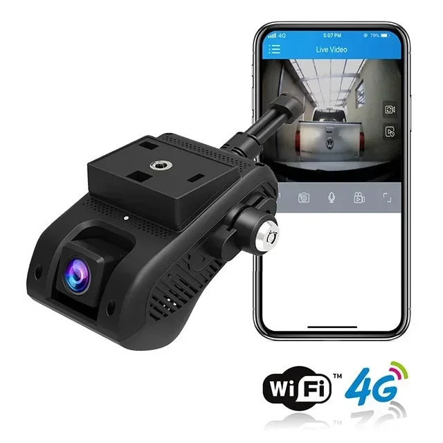 JC400P 4G Car Camera With Dual Cameras Live Video GPS Tracking Wifi Remote Monitoring Dash Cam DVR Recorder Tracksolids