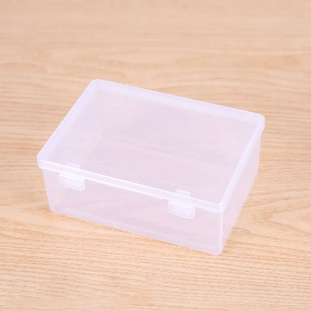 1Pcs Thickened Storage Box Portable Rectangle Plastic Case Transparent Small Medium Large Flip Box