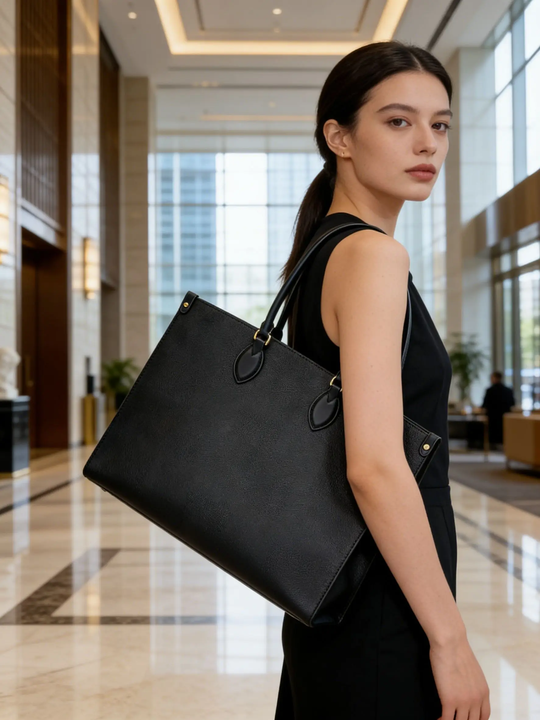 

Leather Tote Bag Women's New Handbag Single oulder Bag Commuter Bag Casual Simple Sle Luxury handbags