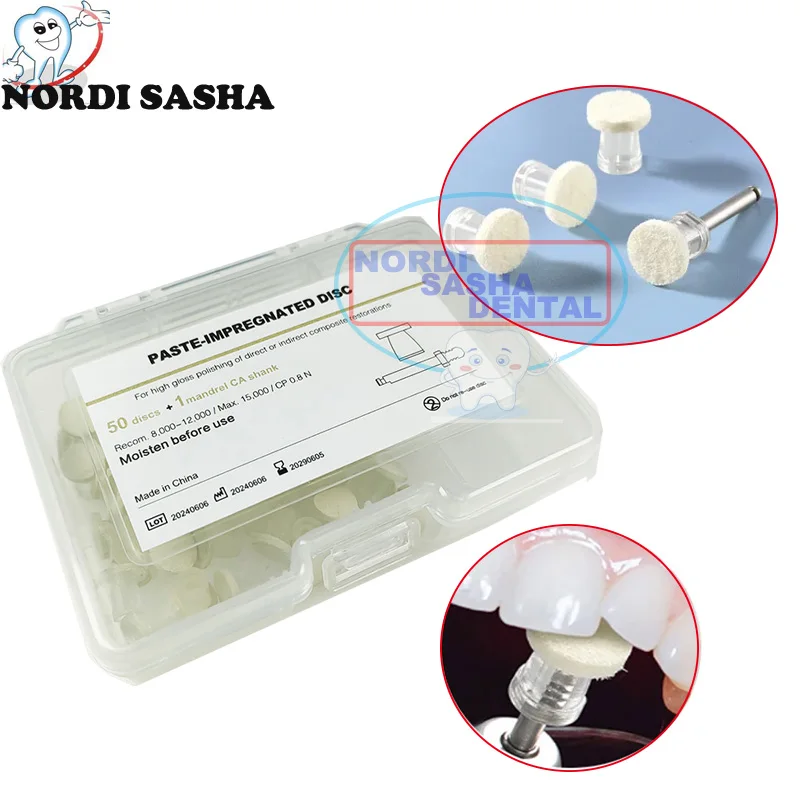 

2Box Dental Composite Polishing Disk Polishing Paste Impregnated Disc Disposable Felt Wheel for High Gloss CA Mandrel