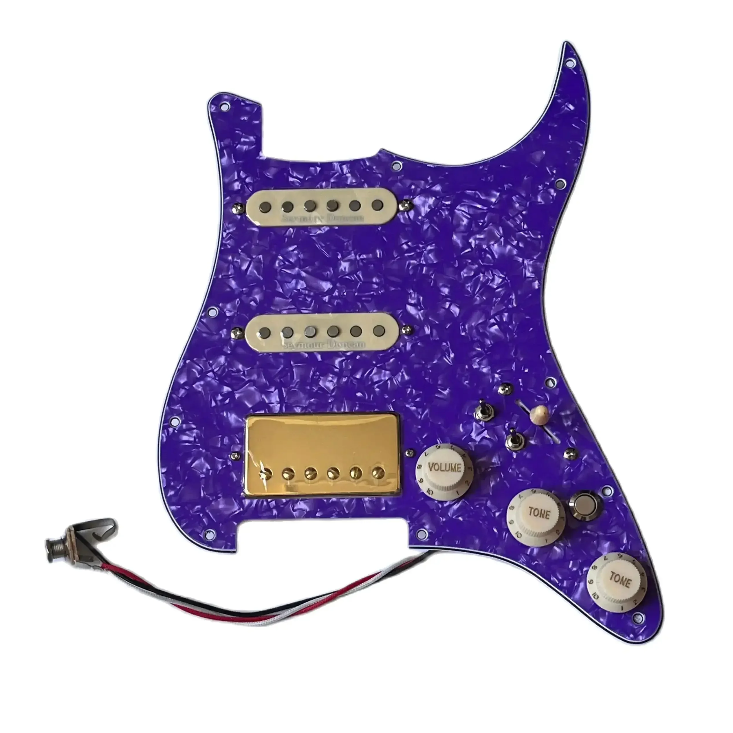 HSS Prewired Loaded ST Pickguard Alnico 5 Humbucker Coil Split Guitar Kill Switch Output Mute Switch Kit Guitar Accessories