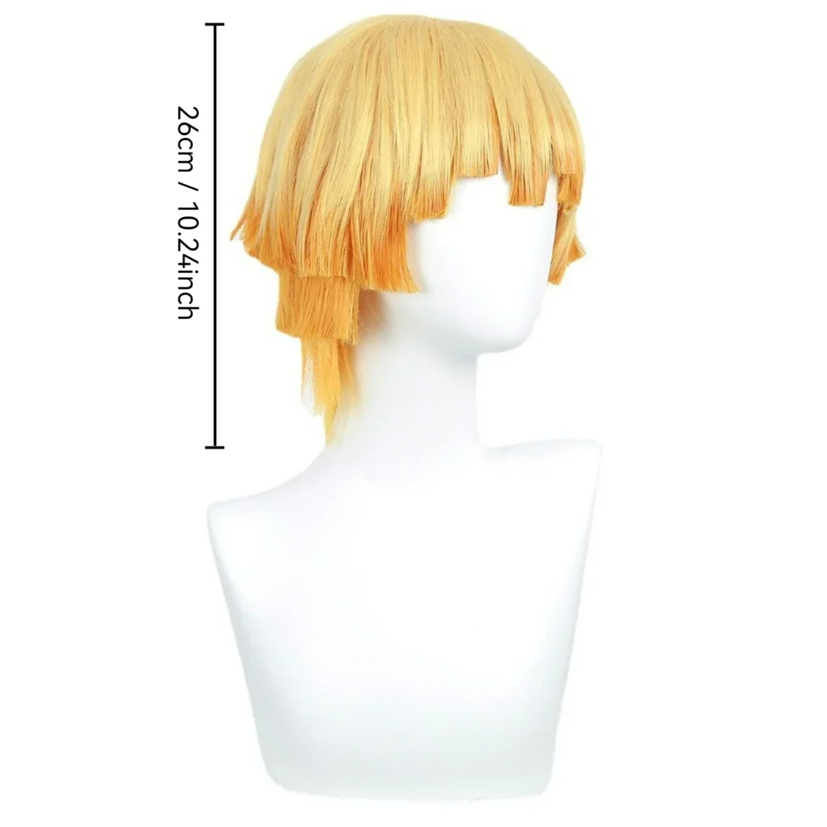 Parrucche cosplay anime Zenitsu Parrucca corta gialla Cosplay Parrucca cosplay arancione per festival anime per parrucca sintetica cosplay festa di Halloween