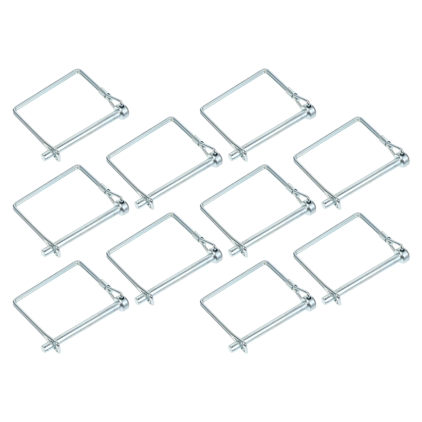 

10 Pcs Square Retainer Wire Clip High Strength Carbon Steel Trailer Safety Coupler Pin Lawn Garden Connection Silver