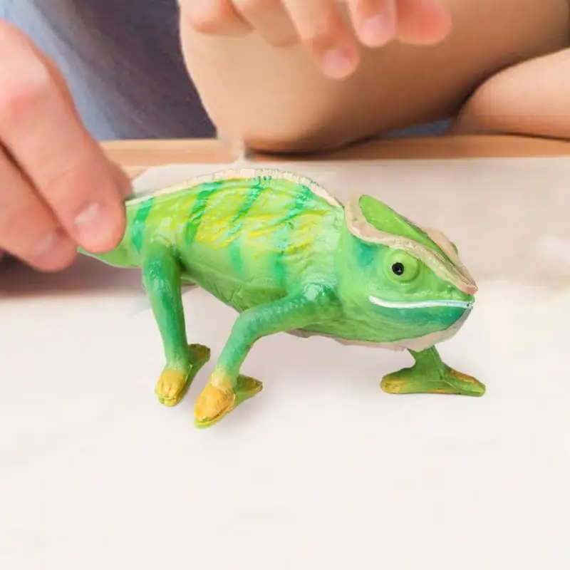 Chameleon Toy Realistic Solid Color-Changing Chameleon Figure Home Decoration Multi-Functional Educational Tool For Young People