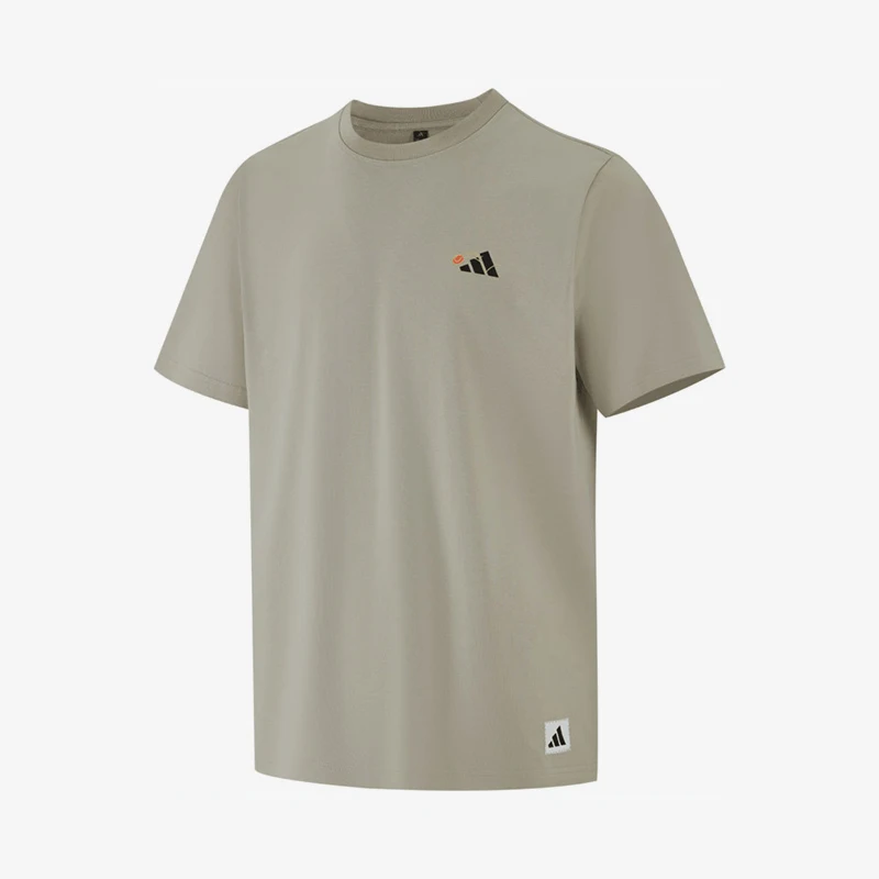 Adidas genuine S new men's khaki gray sports casual short sleeved T-shirt KC2867