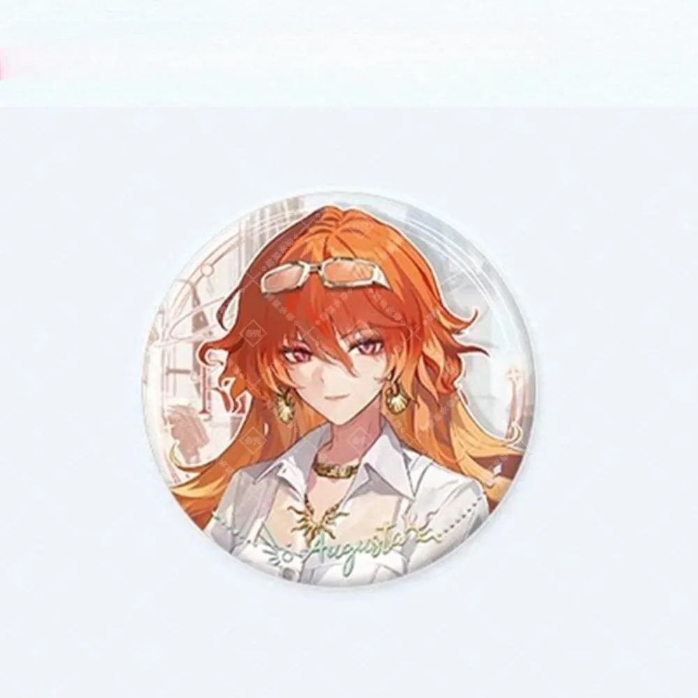 Wuthering Waves Round Brooch Game Anime Pin AUGUSTA Cartethyia Qiu Yuan on Backpack Clothing Cosplay Costume Badge Accessories