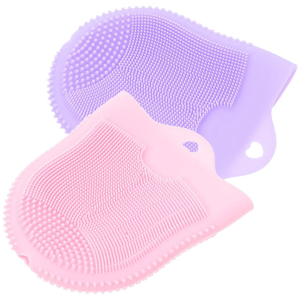 2 uds cepillo de lavado de cara de silicona herramienta exfoliante Manual para mujeres cuidado diario de la piel y cepillo de limpieza Facial de silicona para viajes