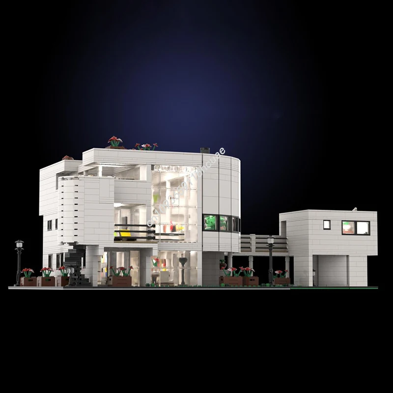 

5128pcs MOC Saltzman House Of Richard Meier Modular Buildings Building Blocks Christmas Gift Critical Thinking Enlightenment Toy