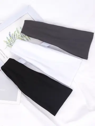 Bandana de algodão de malha larga para mulheres elásticas, faixa de ioga hairband de maquiagem, headwrap vintage, acessórios esportivos, novos