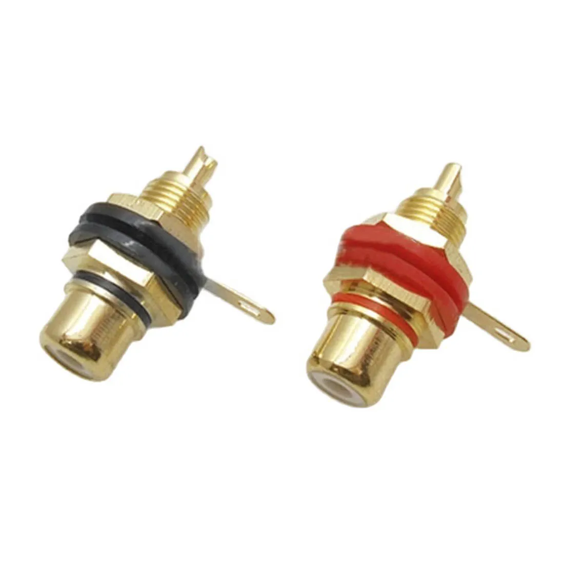 

A Pair Banana Connector Gold-Plated Copper RCA Plug RCA Seat Stereo Amplifier Speakers Terminal Connector High Quality