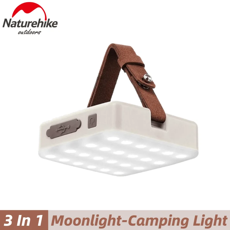 Naturehike Camping Lamp LED 3 in 1 Multifunction Portable Tent Light USB Rechargeable Outdoor Infinitely Dimmable With Bracket