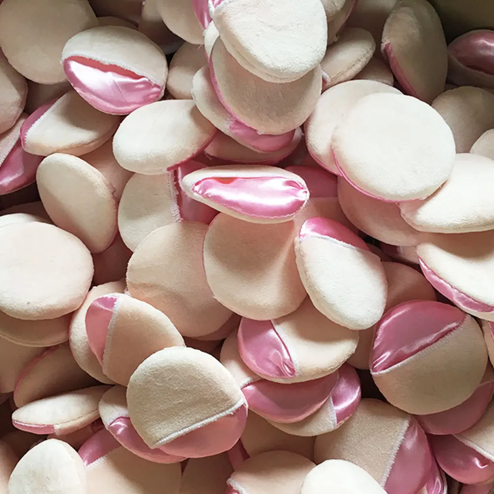 

8Pcs Round Cotton Powder Puff Pink Makeup Sponge Loose Foundation Salon Home Travel Comfortable Durable