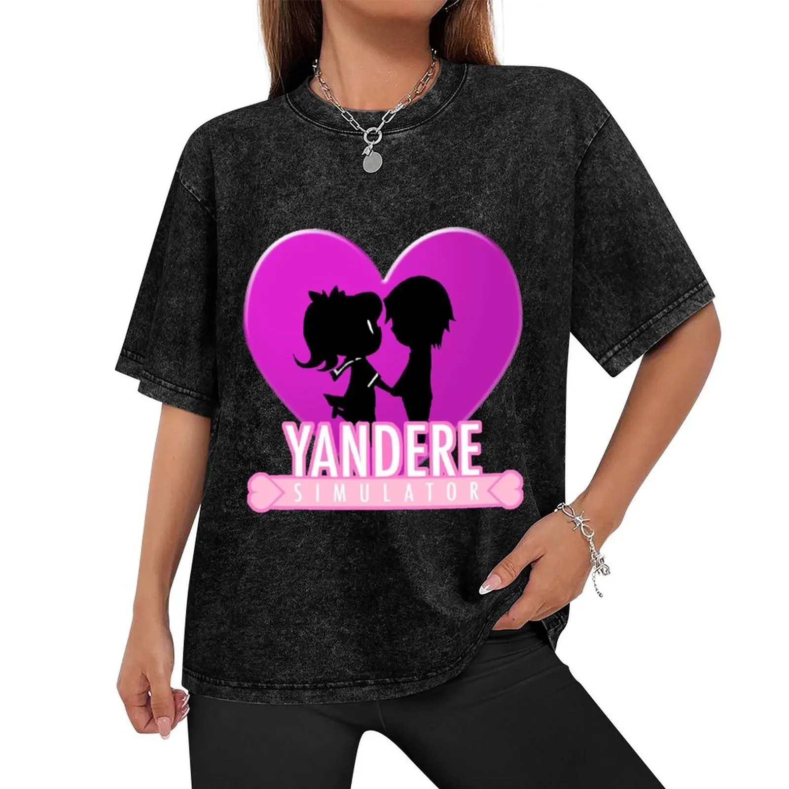 Yandere Simulator - Yandere Love Print T-Shirt street wear Aesthetic clothing shirts graphic tee graphic shirts t shirts men