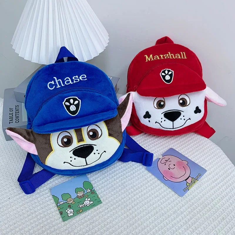 Hot Selling Paw Patrol Team Series Children\'s Backpack Cartoon Plush Schoolbag Dog Team Kindergarten Backpack Cute Backpack