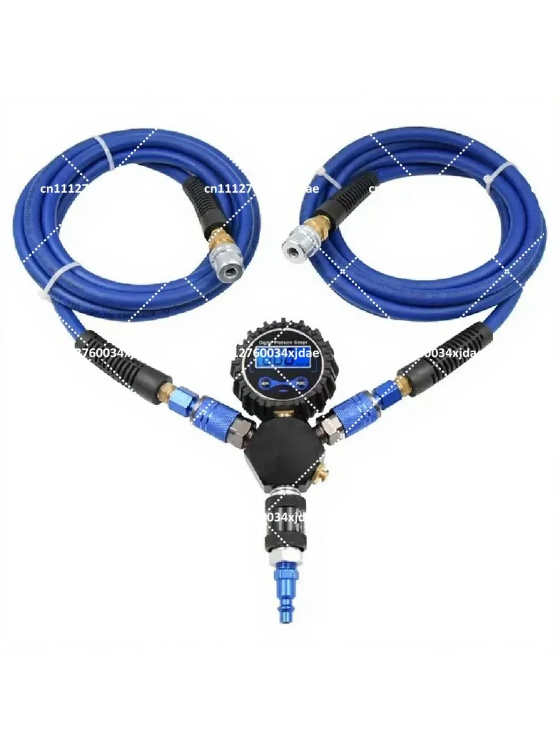 4 Way Tire Deflator Inflator Kit with Gauge, Off Road Vehicle Air Up Down Control System Hose