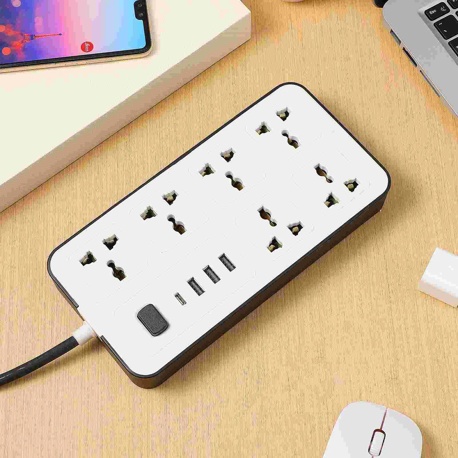 Power Outlet USB Strip British Standard Panel Multi-hole Switch Wiring Socket Flat Plug Abs Functional Board