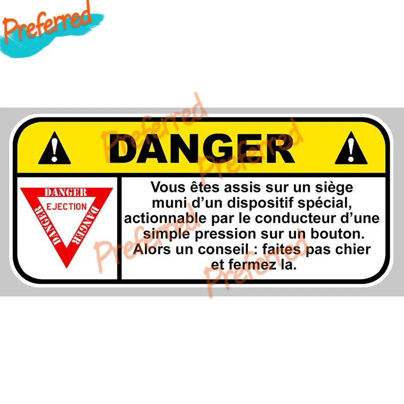 Danger Seat Psychotherapist Car Stickers Humorous and Funny Decals Cars Trucks Boats Surf Laptops Motorcycles Vinyl Decals