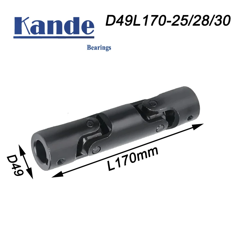 Kande1pc Precision Double Section Cross Universal Joint Coupling 25/28/30mm Three Section Universal Joint Cross Shaft Coupler