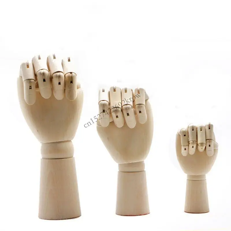 

R9CB Right Hand Wooden Model Sketching Drawing Jointed Movable Fingers Mannequin