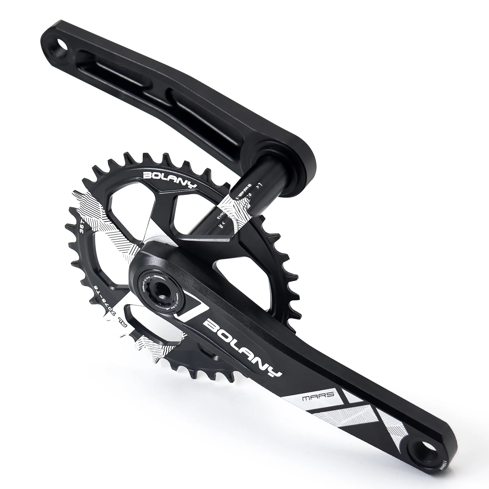 BOLANY MTB Bicycle Crank Set 34/36T Bike Disc CNC Direct Mounted Crankset Aluminum Alloy 170mm Crank With Central Axis Cycling